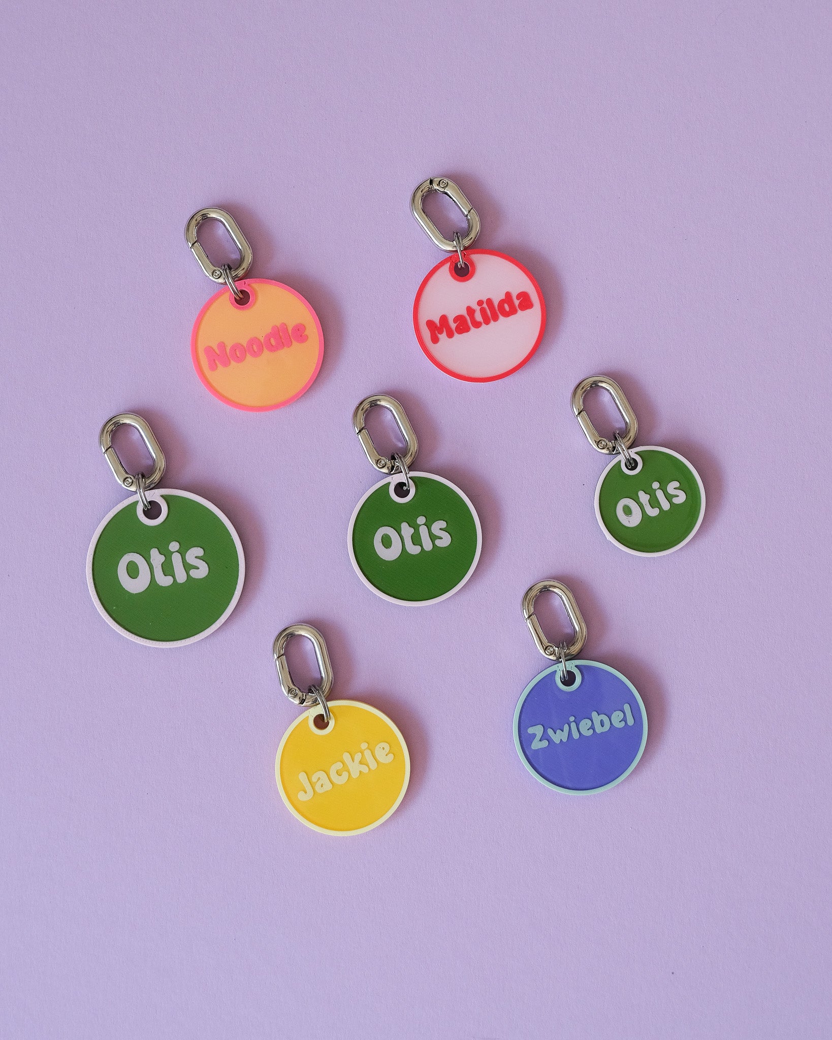 Chunky Carabiner Pet ID Tag with Back-Side Phone Number