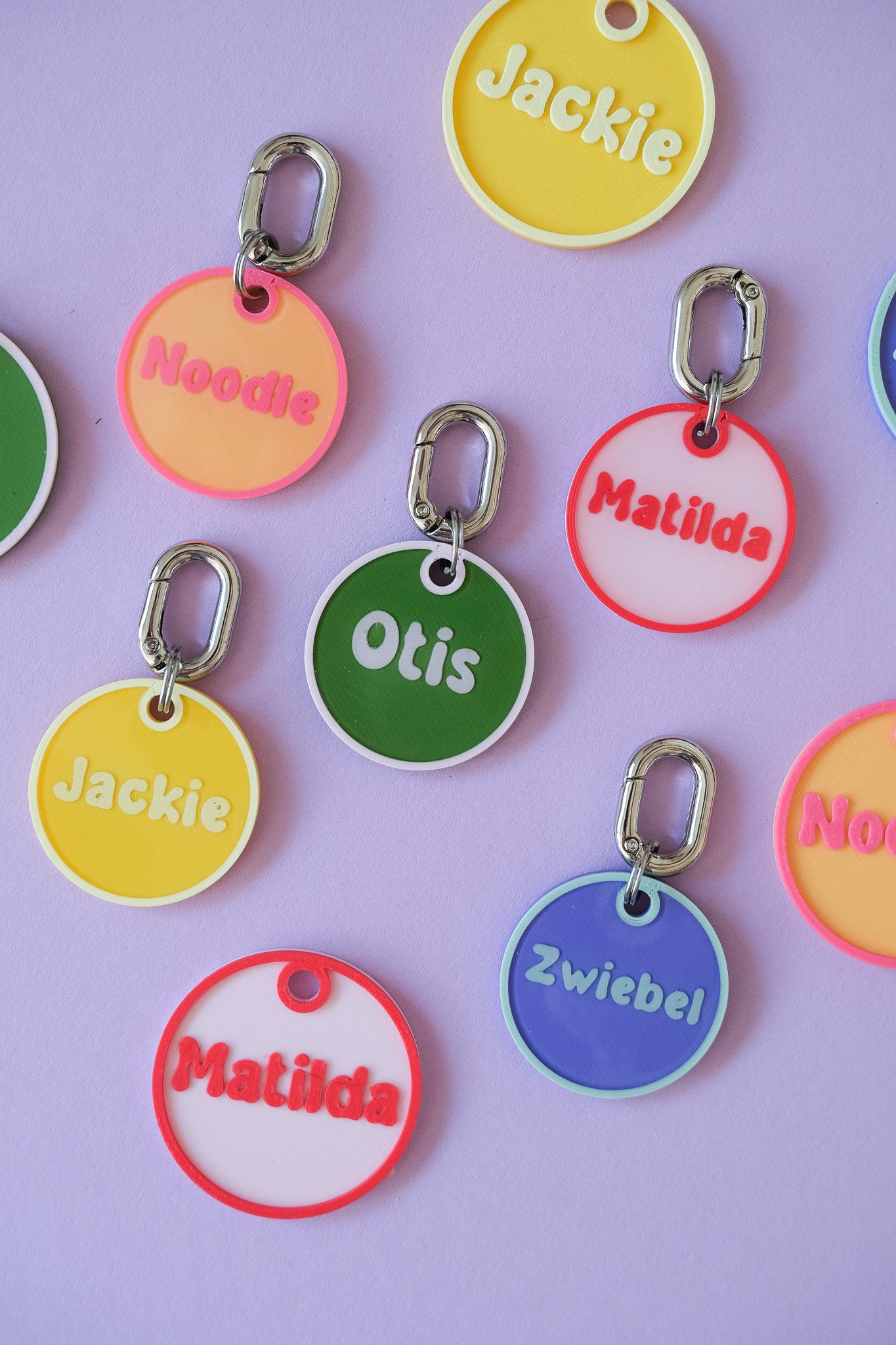 Chunky Carabiner Pet ID Tag with Back-Side Phone Number