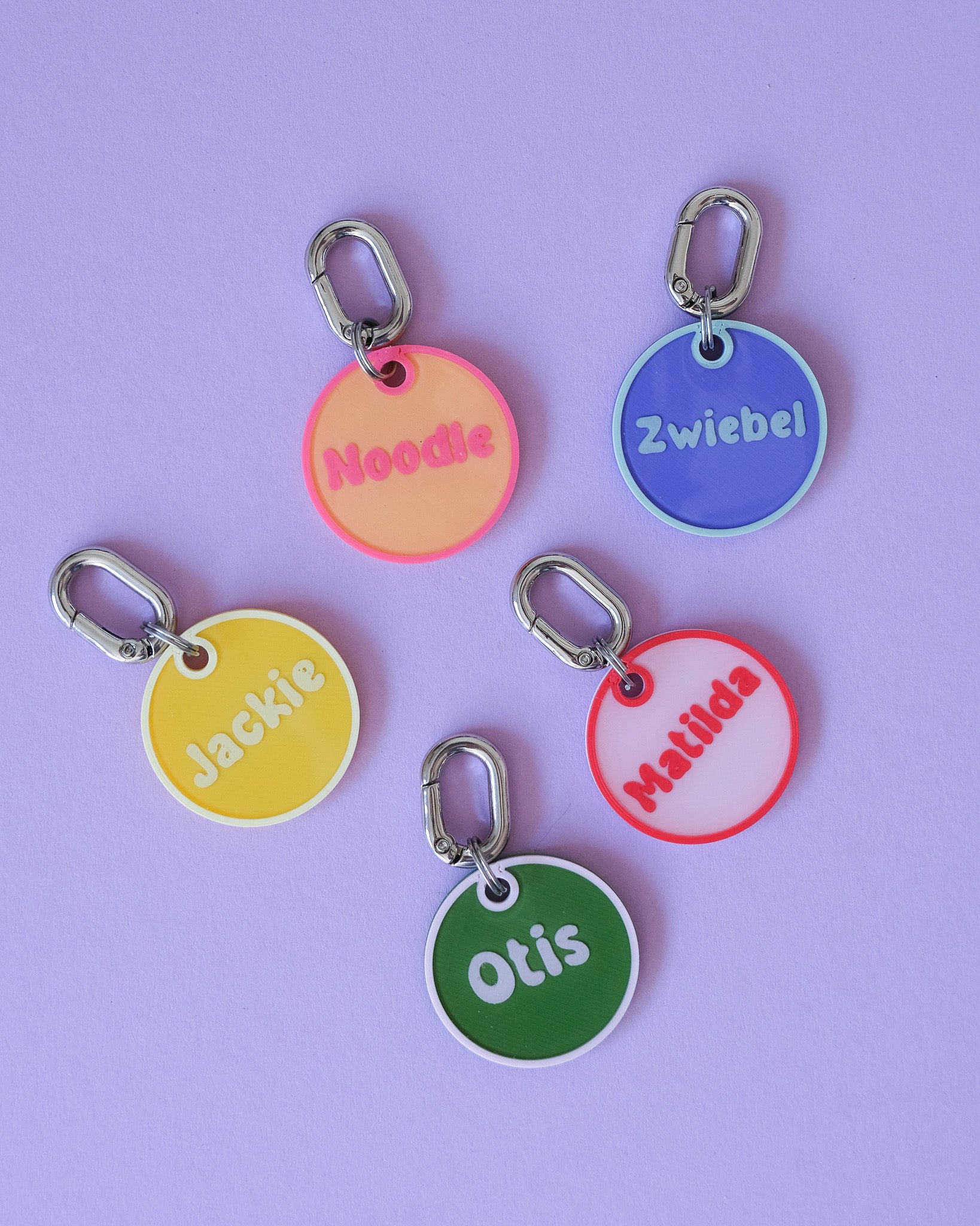 Chunky Carabiner Pet ID Tag with Back-Side Phone Number