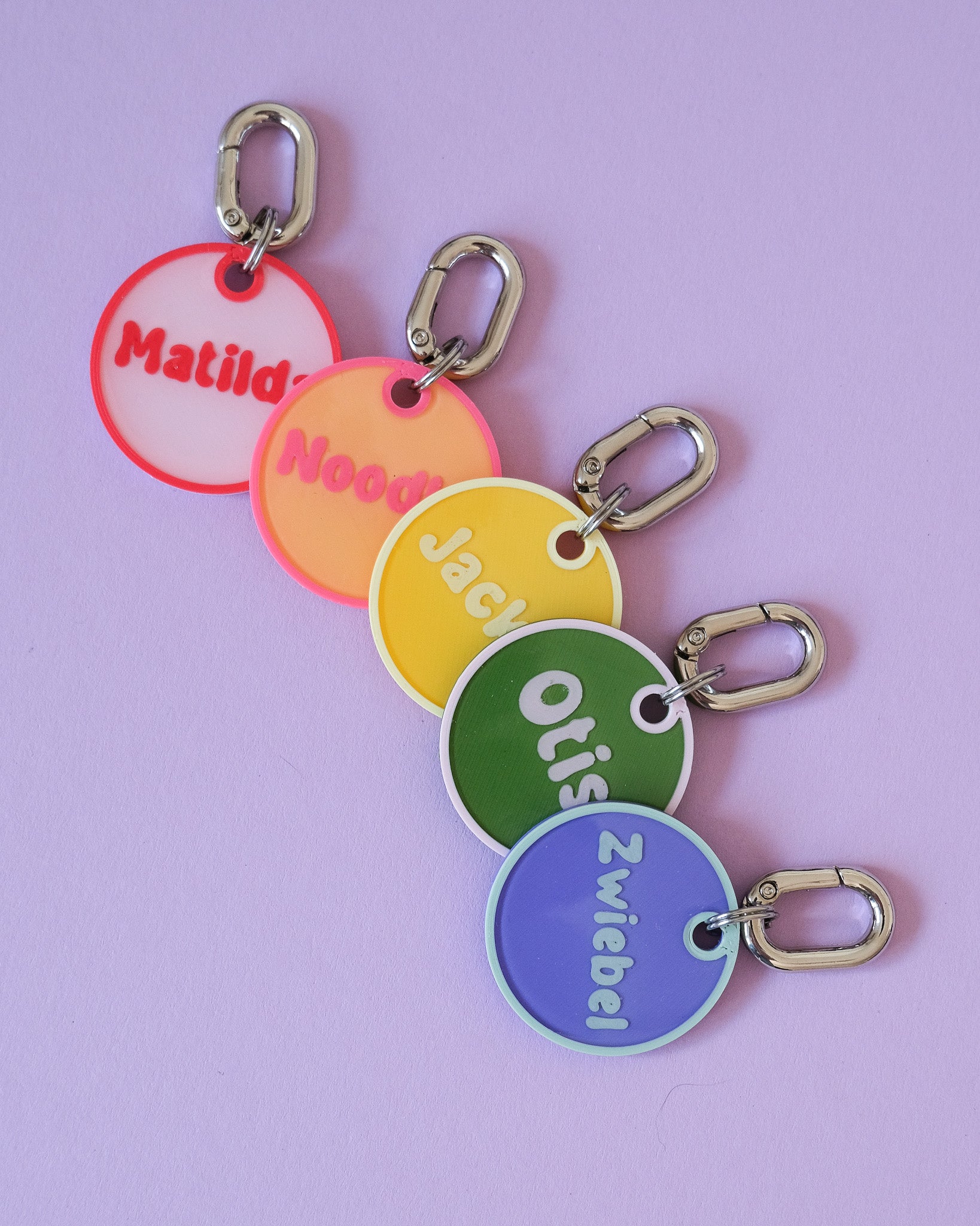 Chunky Carabiner Pet ID Tag with Back-Side Phone Number