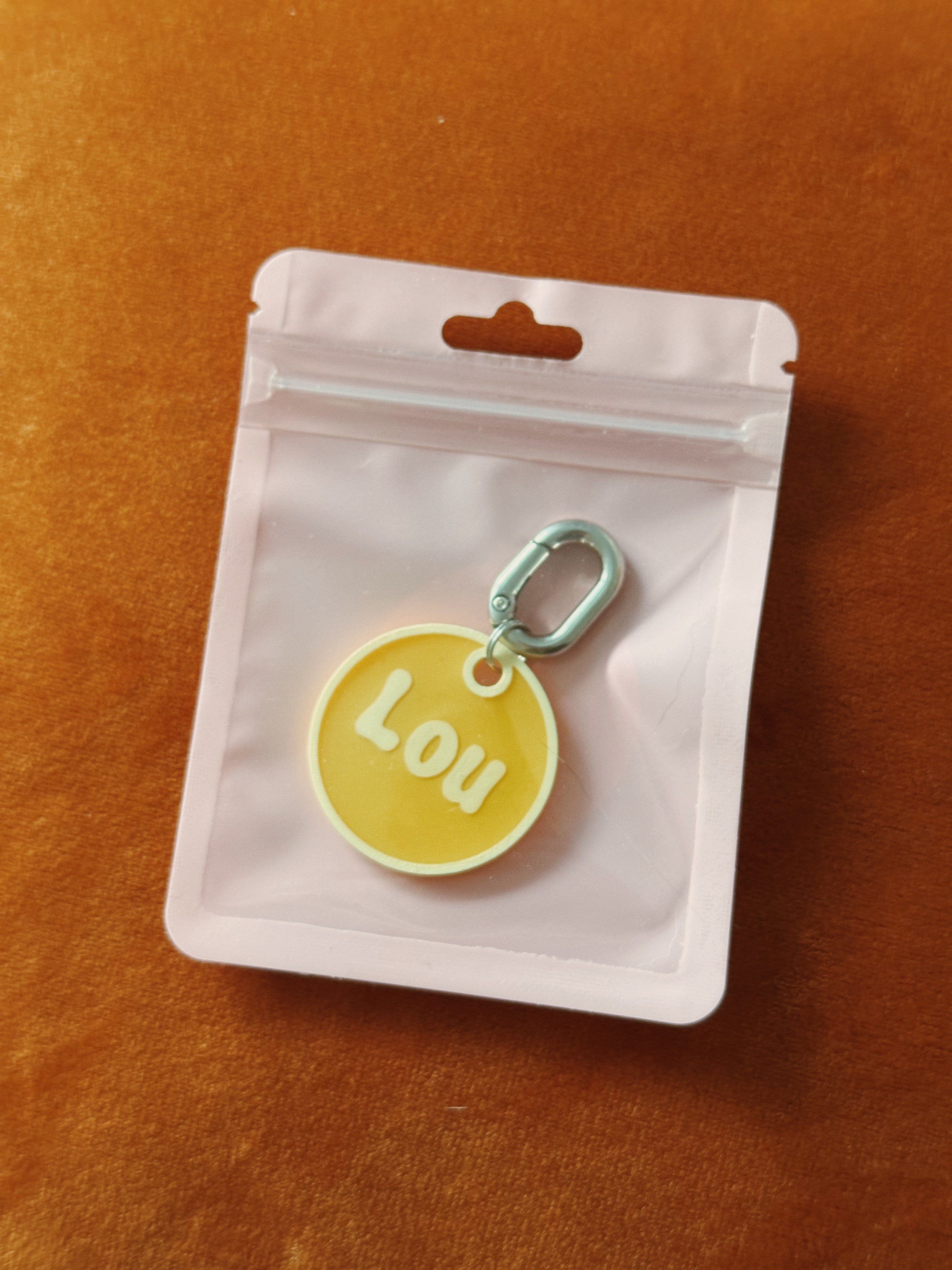 Chunky Carabiner Pet ID Tag with Back-Side Phone Number