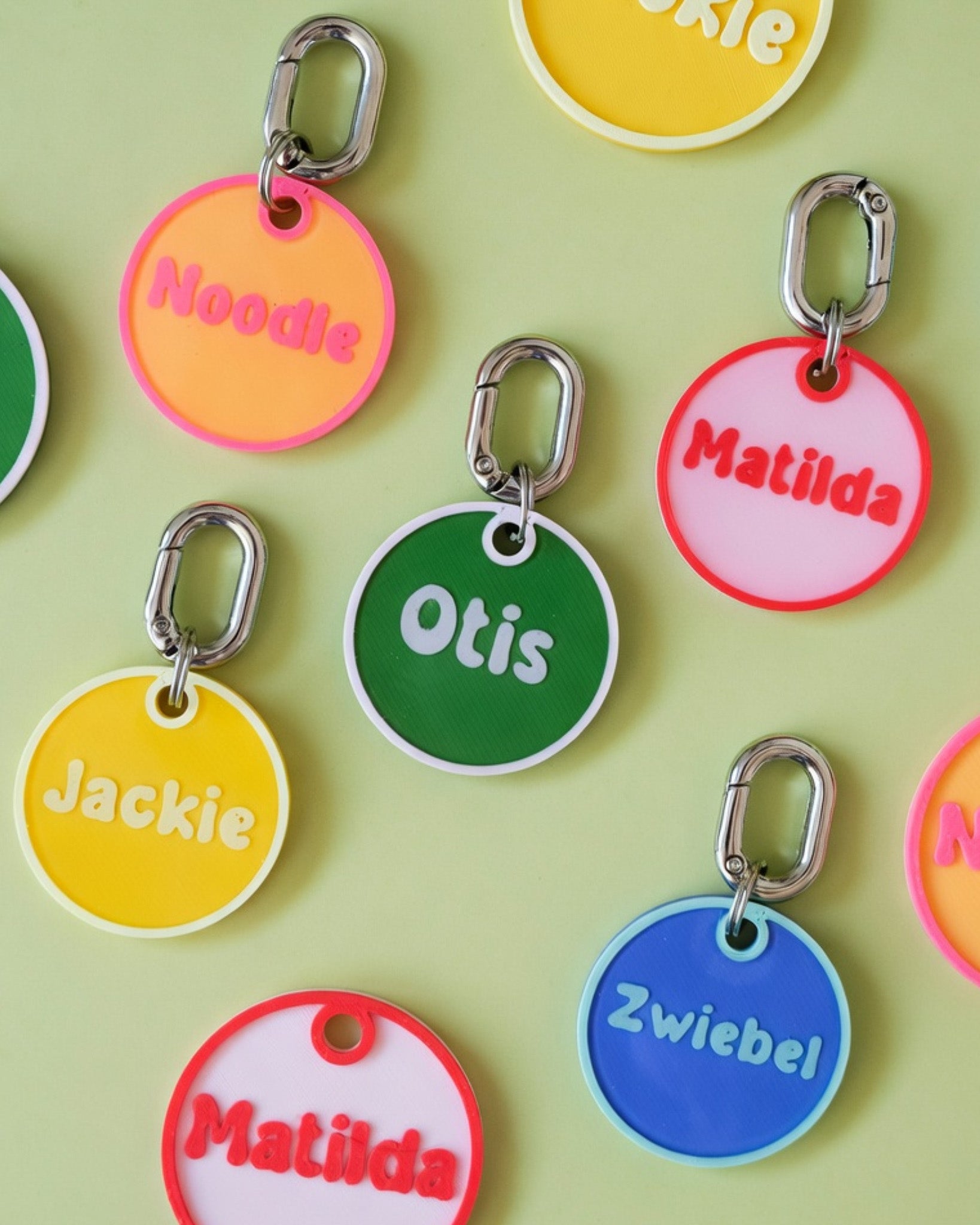 Chunky Carabiner Pet ID Tag with Back-Side Phone Number
