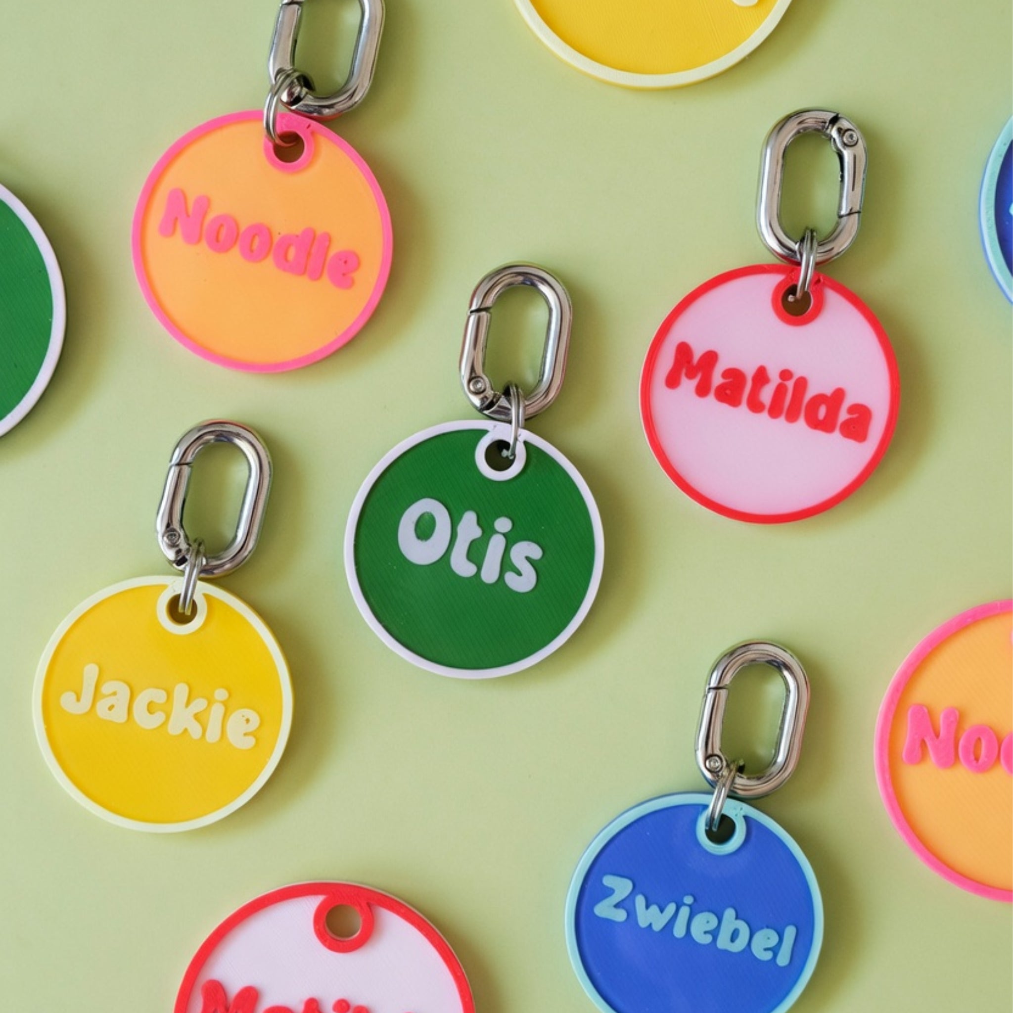 Chunky Carabiner Pet ID Tag with Back-Side Phone Number