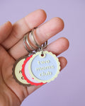 Two Moms Club Scalloped Keyring