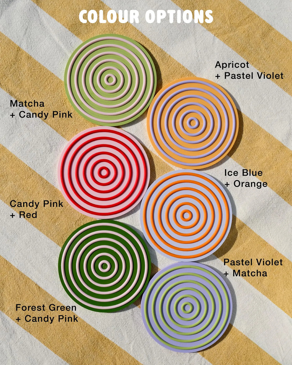 Set of 6 Colorblocking Coasters