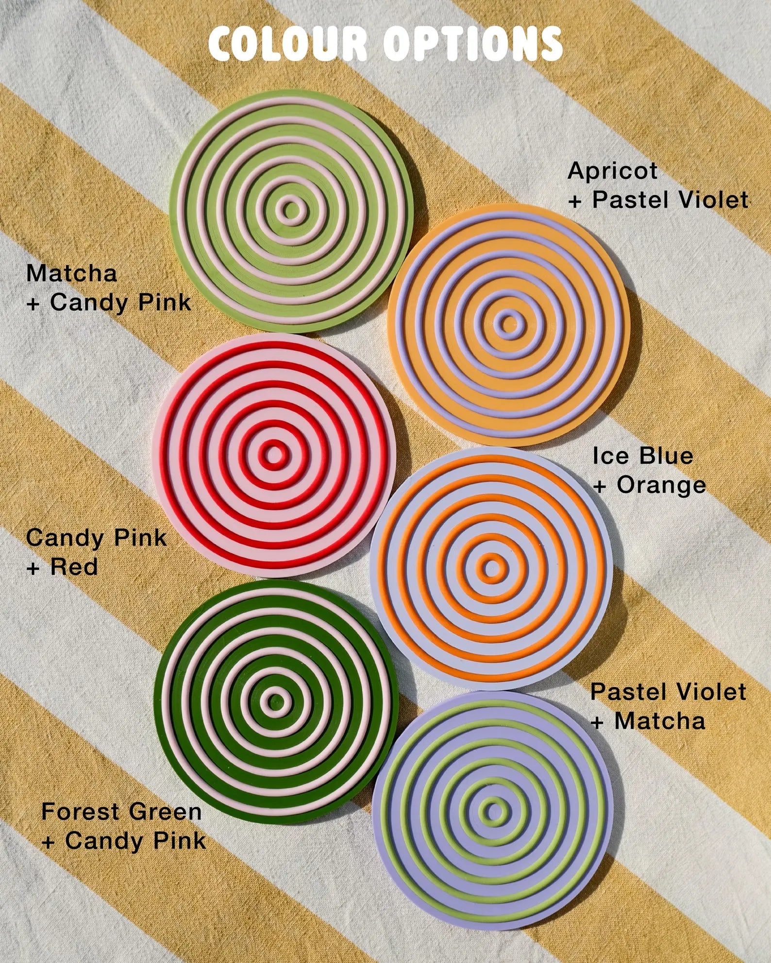 Set of 6 Colorblocking Coasters