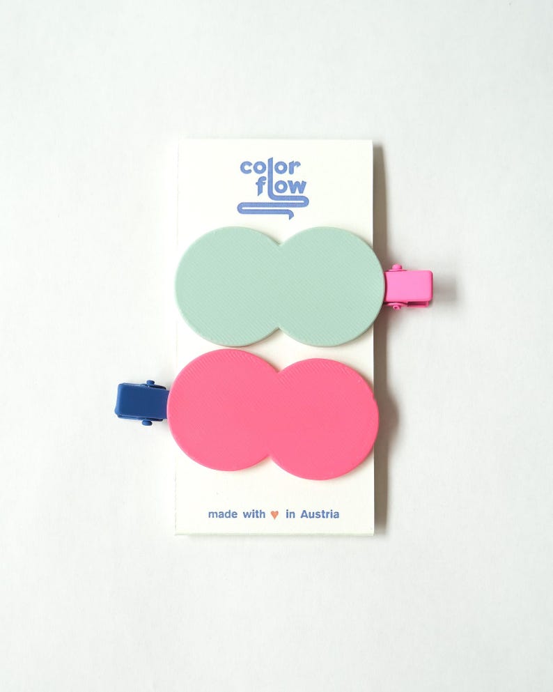 Soft Mint-Pink set - green and pink clips